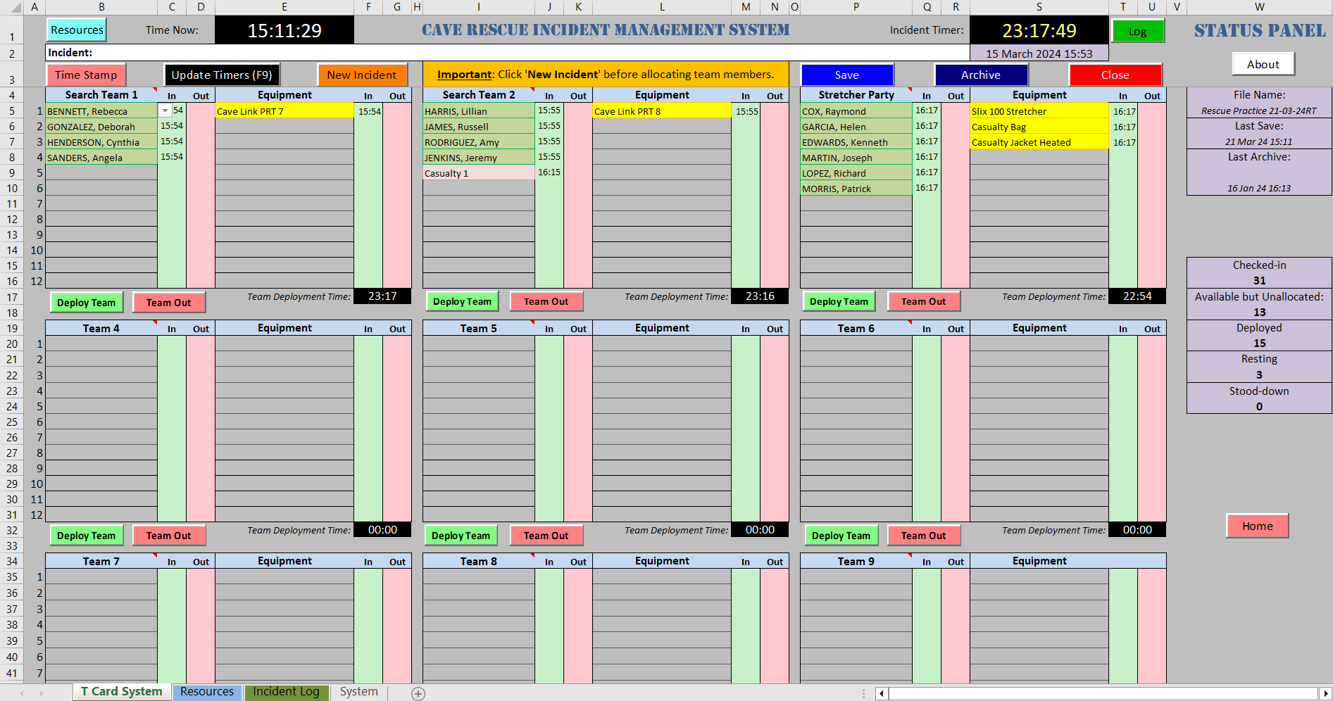 Cave Rescue Incident Management System